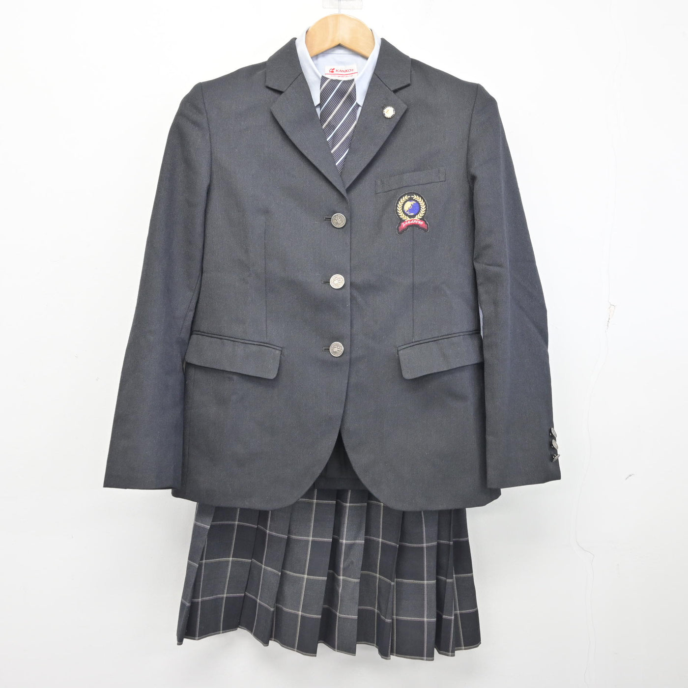 【中古】神奈川県 座間総合高等学校 女子制服 6点 (ブレザー・シャツ・スカート) sf091115