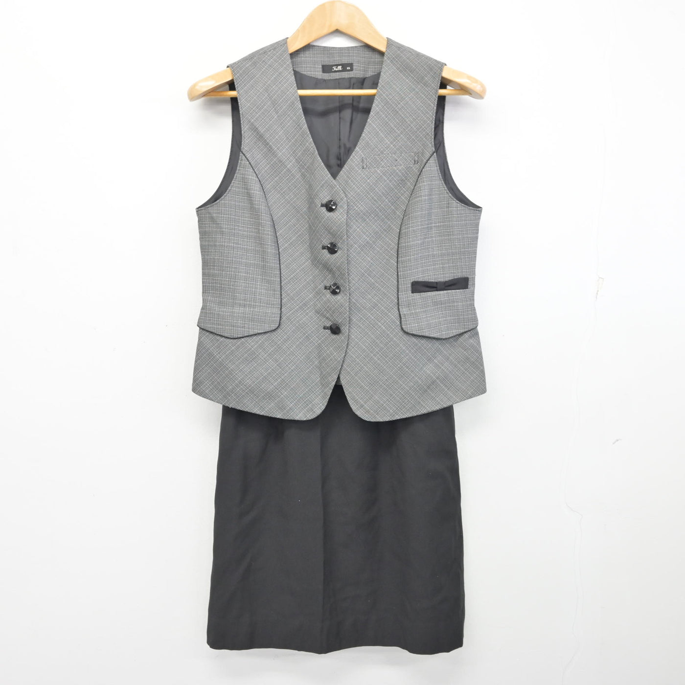 【中古】 事務服 女子制服 2点 (ベスト・スカート) sf091146