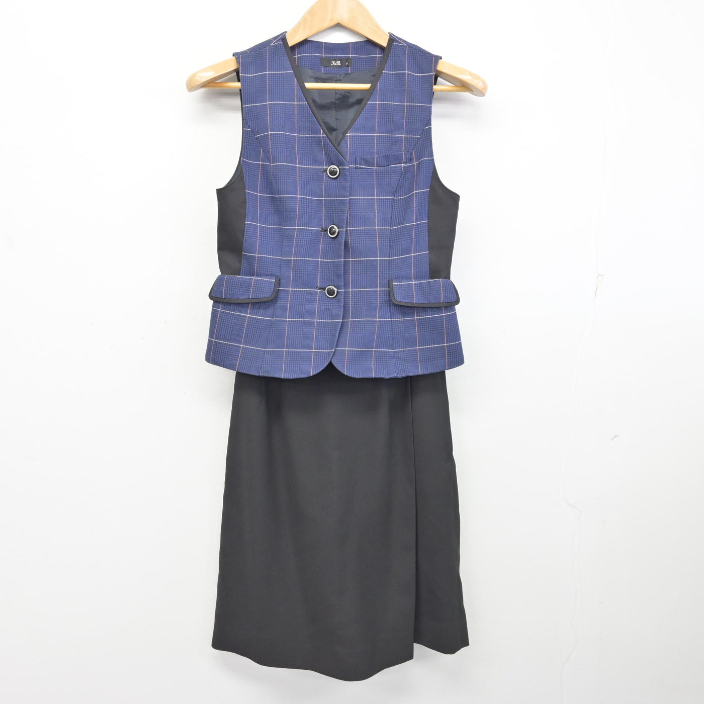 【中古】 事務服 女子制服 2点 (ベスト・スカート) sf091147