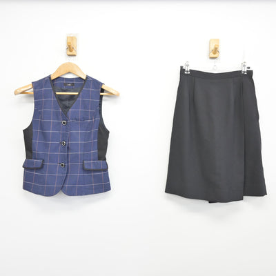 【中古】 事務服 女子制服 2点 (ベスト・スカート) sf091147