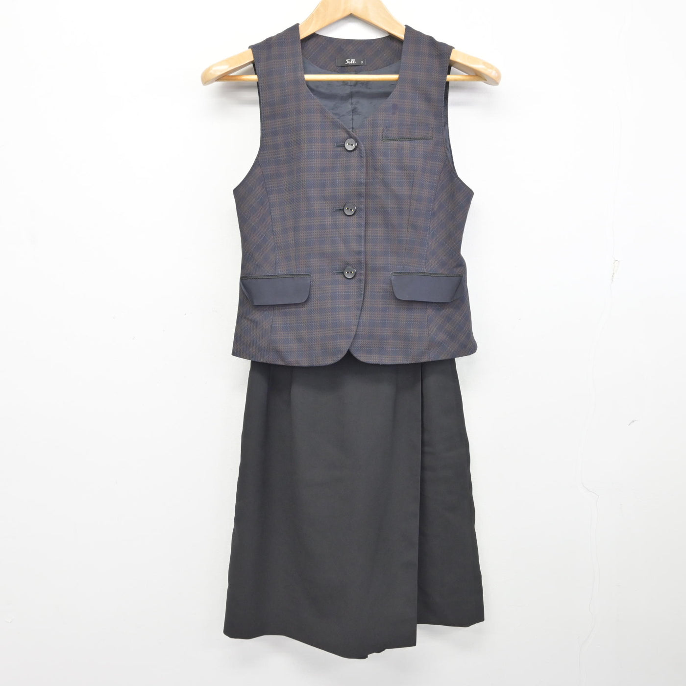 【中古】 事務服 女子制服 2点 (ベスト・スカート) sf091148