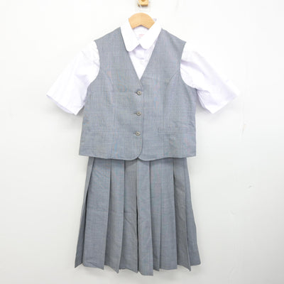 【中古】埼玉県 入間川中学校 女子制服 3点 (ベスト・シャツ・スカート) sf091175