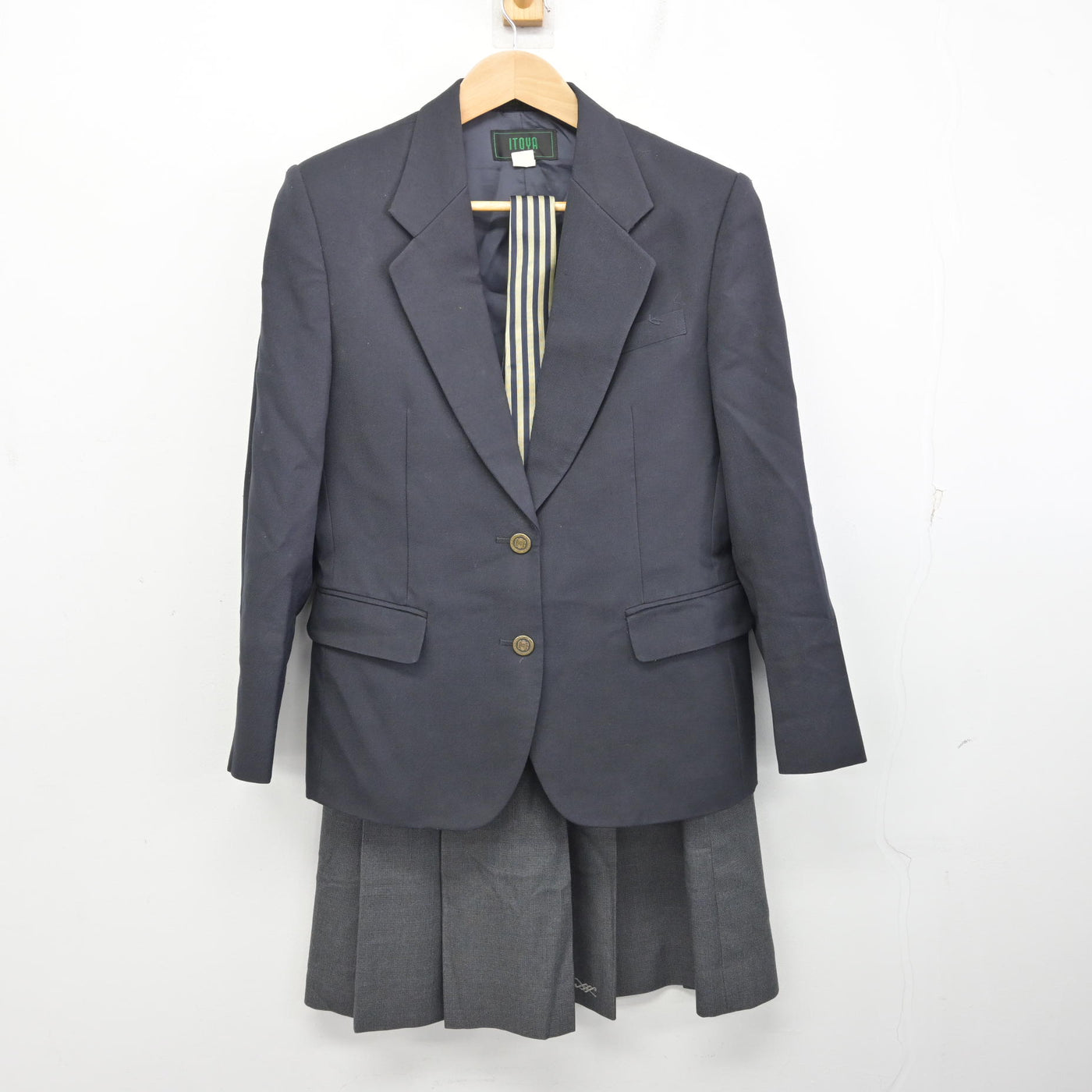 【中古】広島県 舟入高等学校 女子制服 3点 (ブレザー・スカート) sf091178