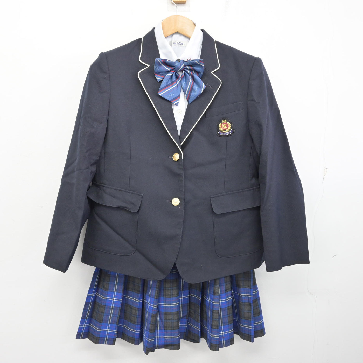 【中古】茨城県 鹿島学園高等学校 女子制服 6点 (ブレザー・シャツ・スカート) sf091187