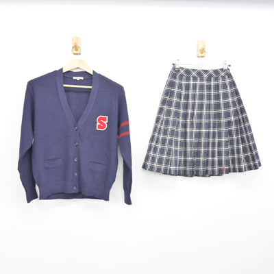 【中古】岡山県 西大寺高等学校 女子制服 2点 (ニット・スカート) sf091194
