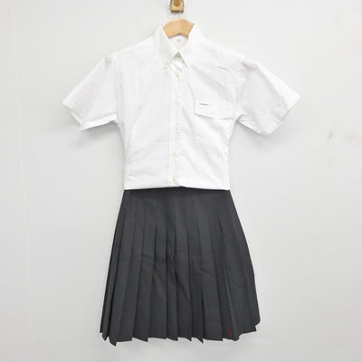 【中古】岡山県 西大寺高等学校 女子制服 3点 (ニットベスト・シャツ・スカート) sf091195