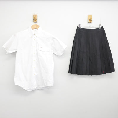 【中古】岡山県 西大寺高等学校 女子制服 3点 (ニットベスト・シャツ・スカート) sf091195