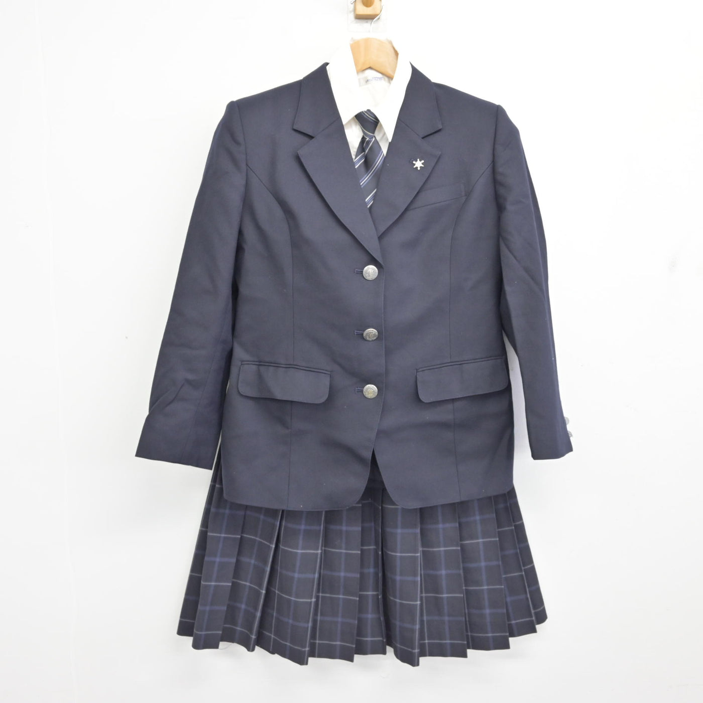 【中古】千葉県 松尾高等学校 女子制服 5点 (ブレザー・シャツ・スカート) sf091198