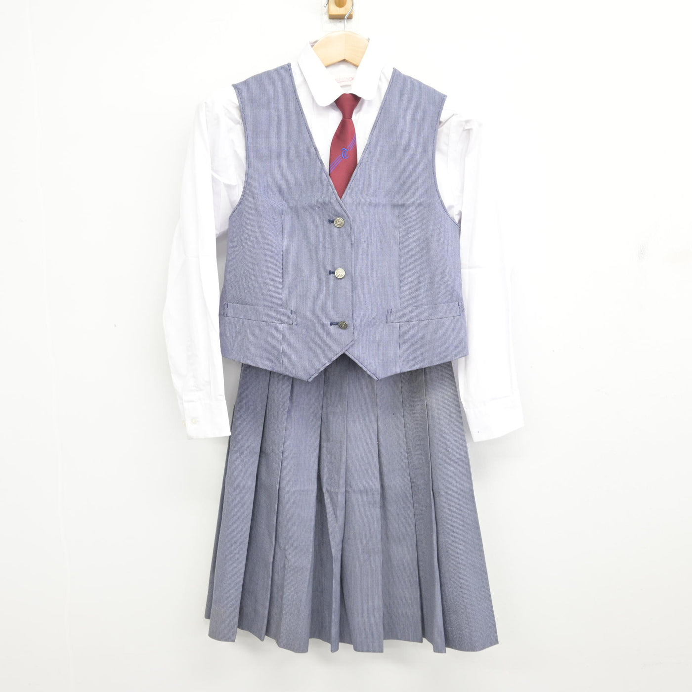 【中古】鹿児島県 武岡台高等学校 女子制服 5点 (ブレザー・ベスト・シャツ・スカート) sf091210