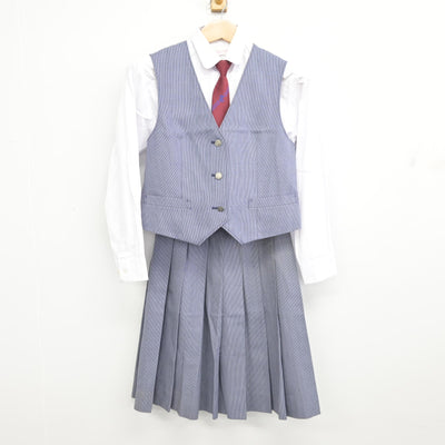 【中古】鹿児島県 武岡台高等学校 女子制服 5点 (ブレザー・ベスト・シャツ・スカート) sf091210