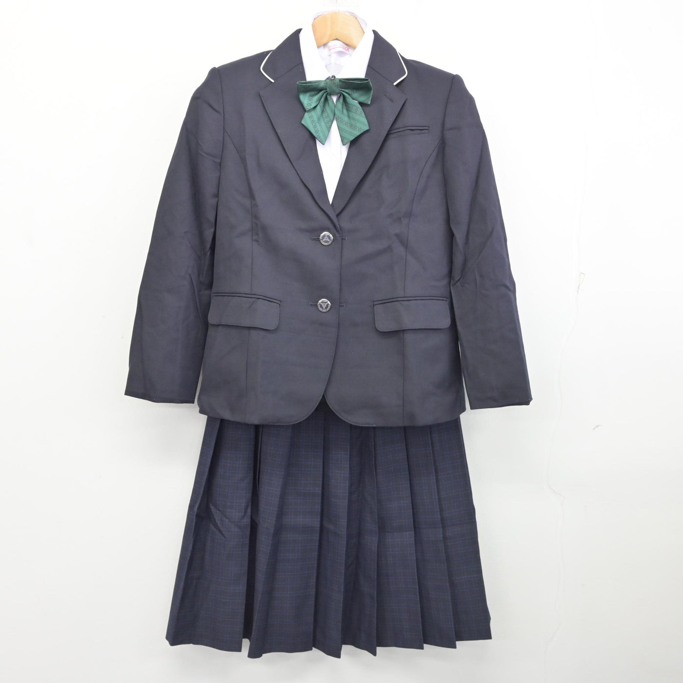 【中古】福岡県 福岡市内中学新標準服 女子制服 5点 (ブレザー・シャツ・スカート) sf091249