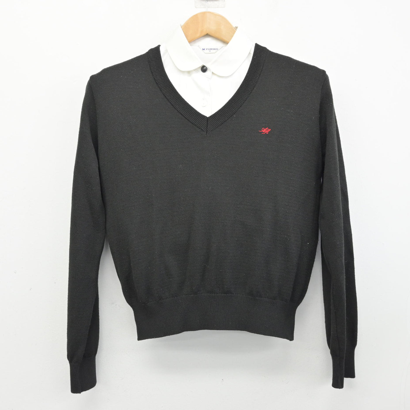 【中古】福島県 会津高等学校 女子制服 2点 (ニット・シャツ) sf091252