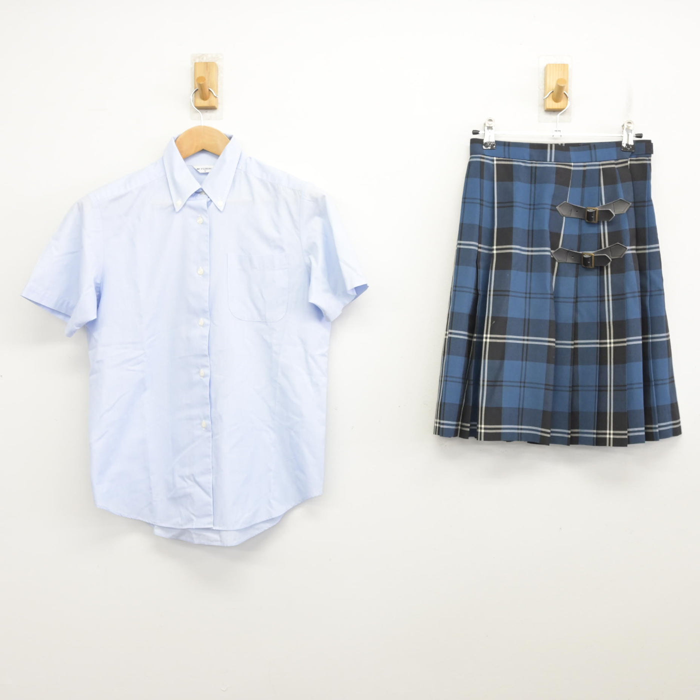 【中古】福島県 会津高等学校 女子制服 2点 (シャツ・スカート) sf091253
