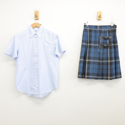 【中古】福島県 会津高等学校 女子制服 2点 (シャツ・スカート) sf091253