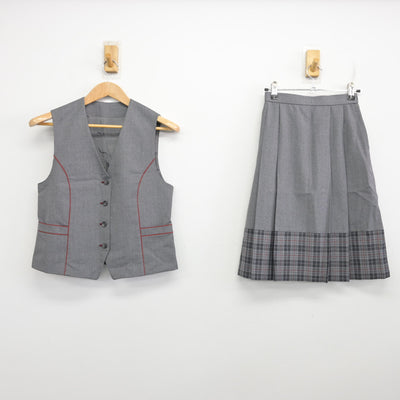 【中古】神奈川県 北鎌倉女子学園中学校?高等学校 女子制服 2点 (ベスト・スカート) sf091259