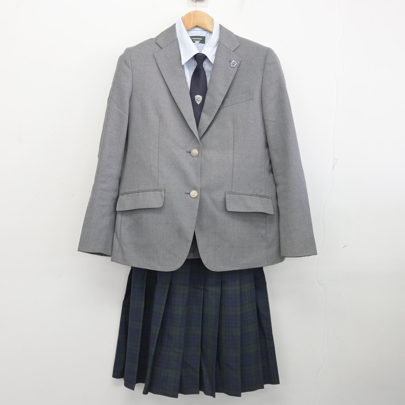 【中古】福岡県 柳川高等学校 女子制服 5点 (ブレザー・シャツ・スカート) sf091260
