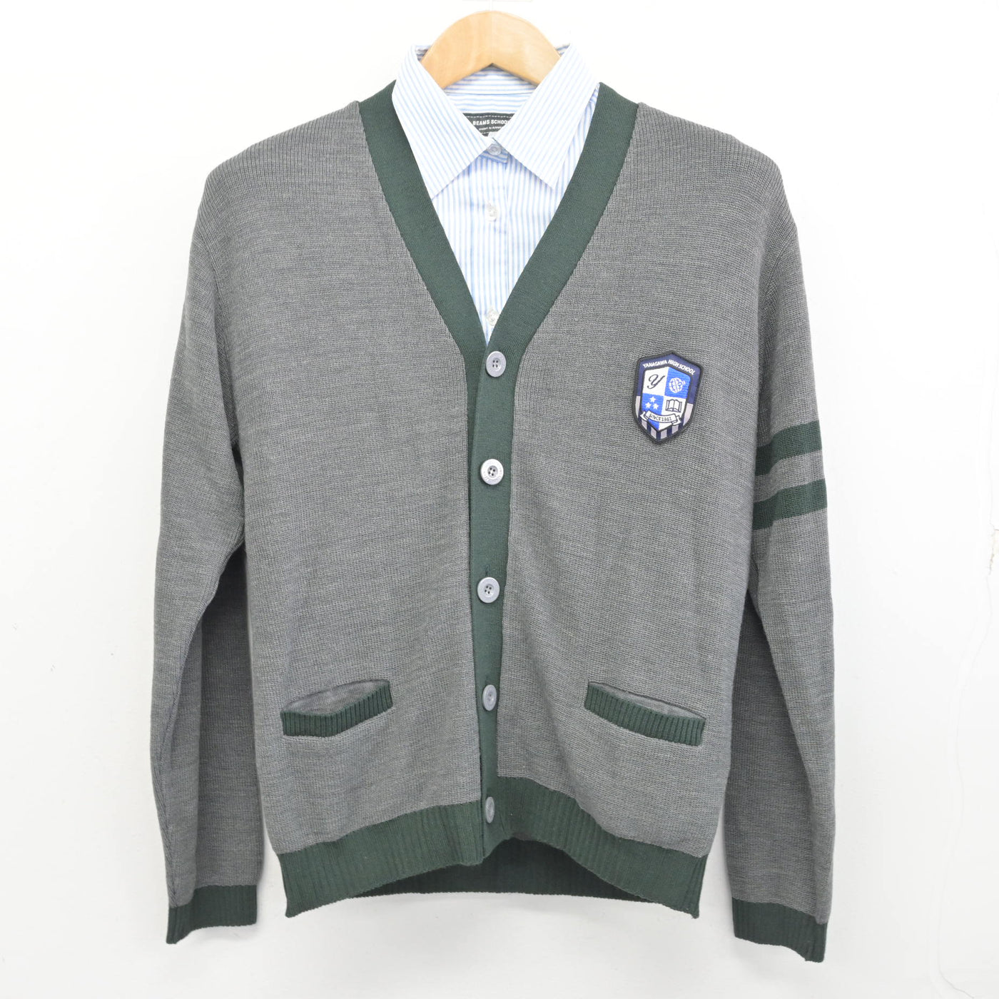 【中古】福岡県 柳川高等学校 女子制服 2点 (ニット・シャツ) sf091261
