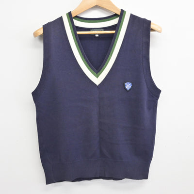 【中古】福岡県 柳川高等学校 女子制服 2点 (ニットベスト・シャツ) sf091263
