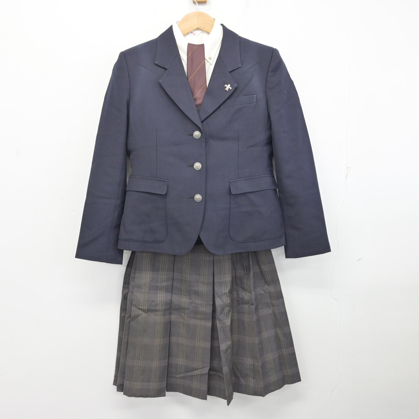 【中古】神奈川県 横須賀学院高等学校 女子制服 6点 (ブレザー・ニット・シャツ・スカート) sf091268