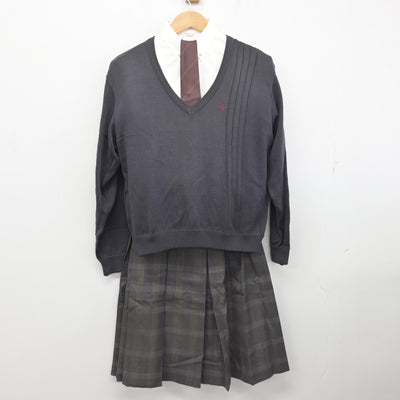 【中古】神奈川県 横須賀学院高等学校 女子制服 6点 (ブレザー・ニット・シャツ・スカート) sf091268