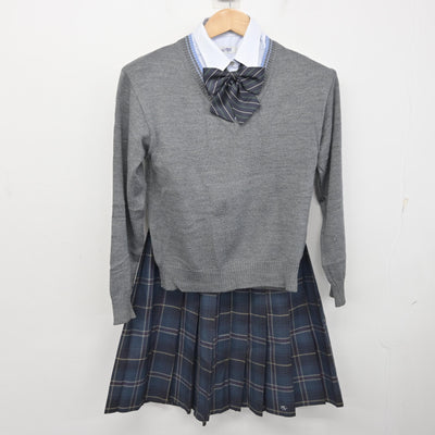 【中古】大阪府 枚方なぎさ高等学校 女子制服 5点 (ブレザー・ニット・シャツ・スカート) sf091275