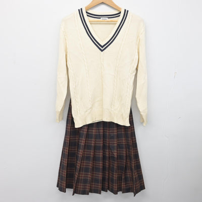 【中古】岩手県 一戸高等学校 女子制服 4点 (ブレザー・ニット・スカート) sf091311
