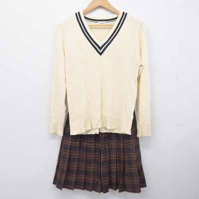 【中古】岩手県 一戸高等学校 女子制服 3点 (ブレザー・ニット・スカート) sf091312