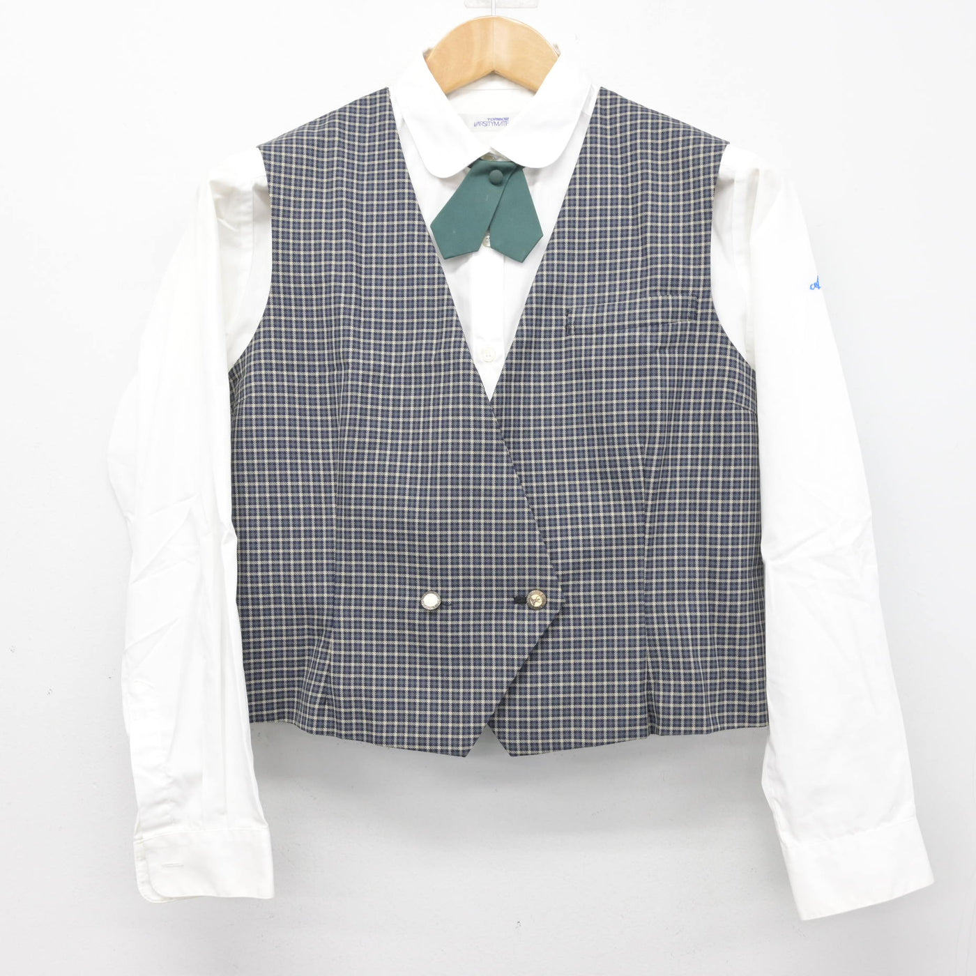 【中古】佐賀県 有田工業高等学校 女子制服 3点 (ベスト・シャツ) sf091322