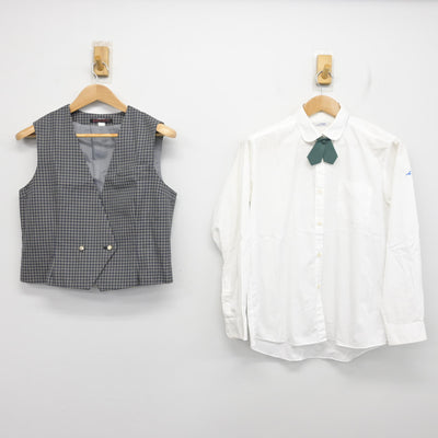 【中古】佐賀県 有田工業高等学校 女子制服 3点 (ベスト・シャツ) sf091322