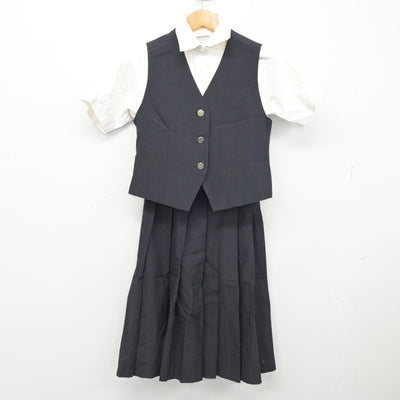 【中古】埼玉県 栄東高等学校 女子制服 3点 (ベスト・シャツ・スカート) sf091336