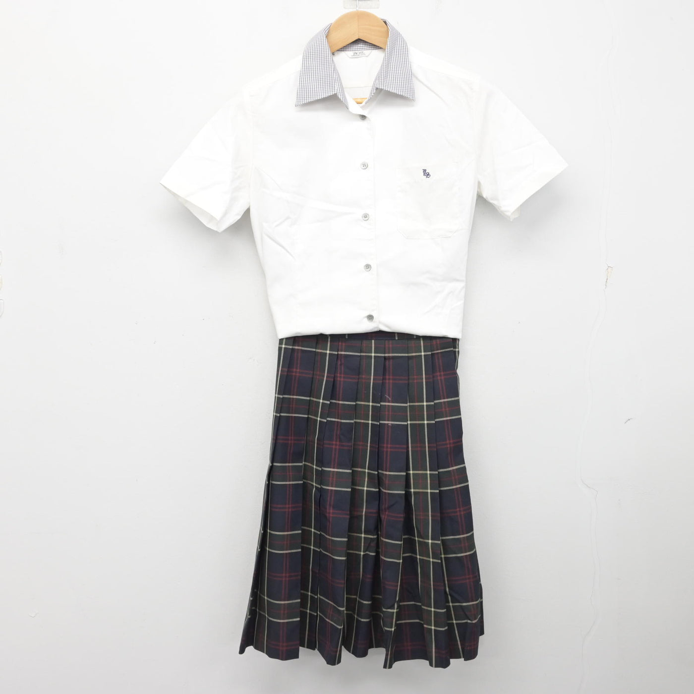 【中古】鳥取県 米子松蔭高等学校 女子制服 2点 (シャツ・スカート) sf091339