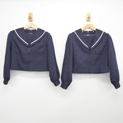 【中古】愛知県 蟹江中学校 女子制服 2点 (セーラー服) sf091350