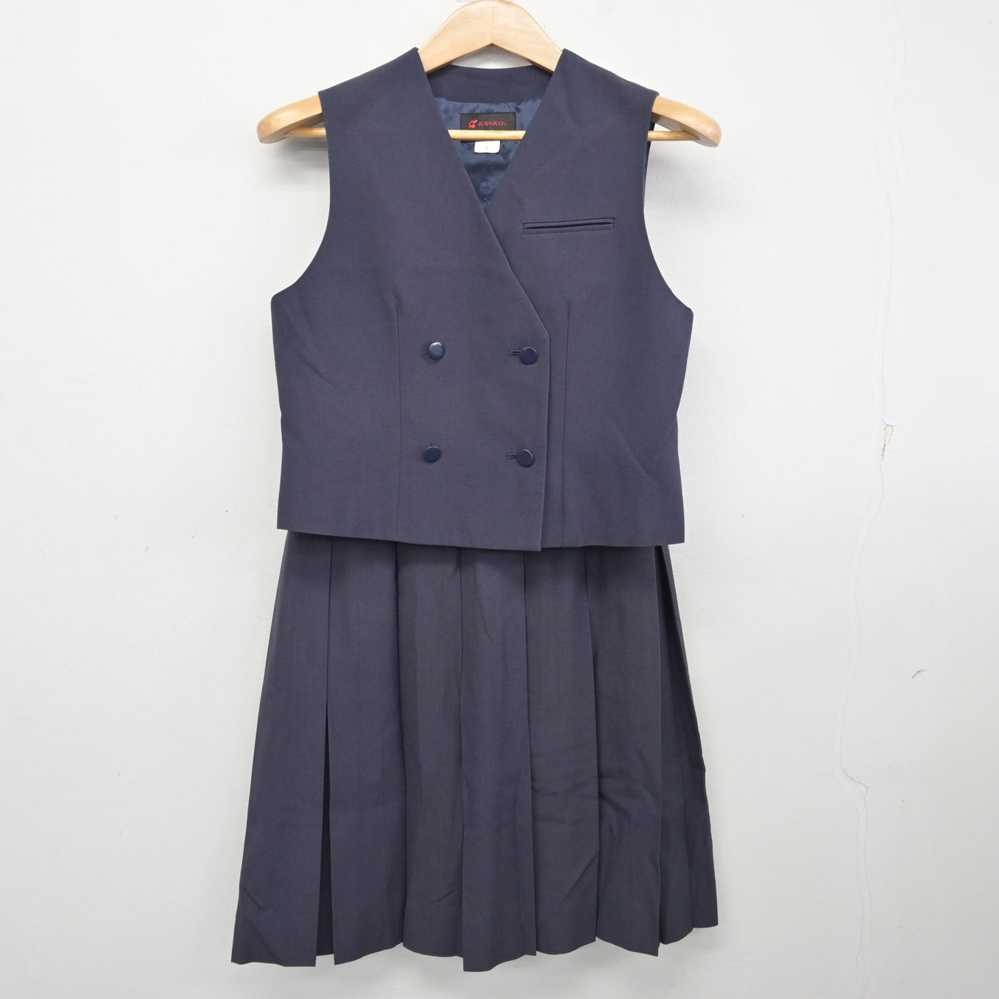 【中古】千葉県 千葉高等学校 女子制服 2点 (ベスト・スカート) sf091375