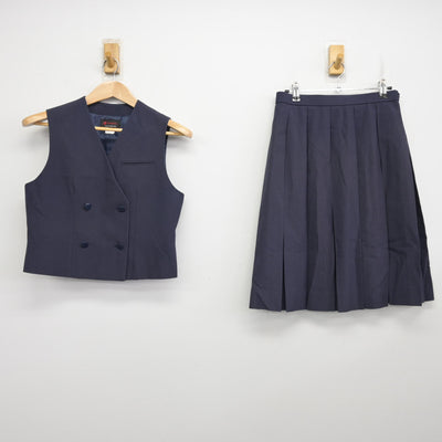 【中古】千葉県 千葉高等学校 女子制服 2点 (ベスト・スカート) sf091375