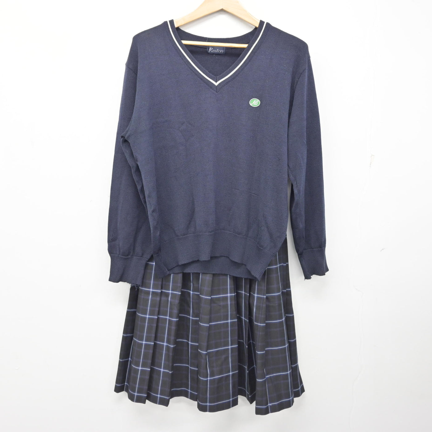 【中古】兵庫県 明石商業高等学校 女子制服 5点 (ブレザー・ニット・スカート) sf091488