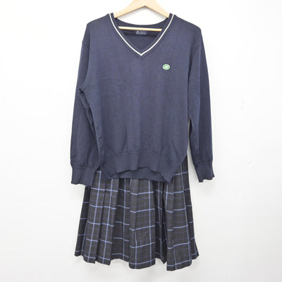 【中古】兵庫県 明石商業高等学校 女子制服 5点 (ブレザー・ニット・スカート) sf091488