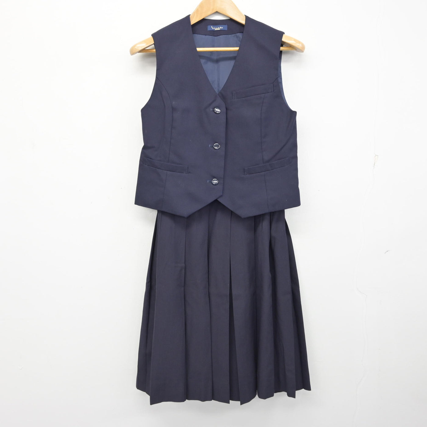 【中古】静岡県 竜爪中学校 女子制服 2点 (ベスト・スカート) sf091491