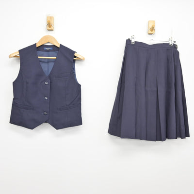 【中古】静岡県 竜爪中学校 女子制服 2点 (ベスト・スカート) sf091491