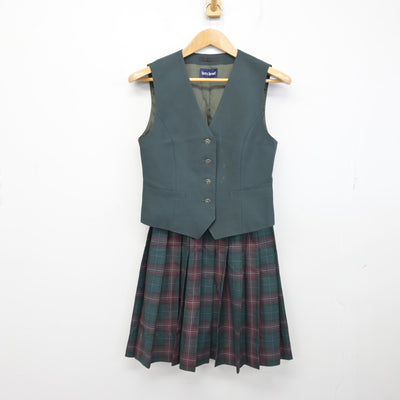 【中古】茨城県 江戸川学園取手中学校・高等学校 女子制服 5点 (ブレザー・ベスト・スカート) sf091501