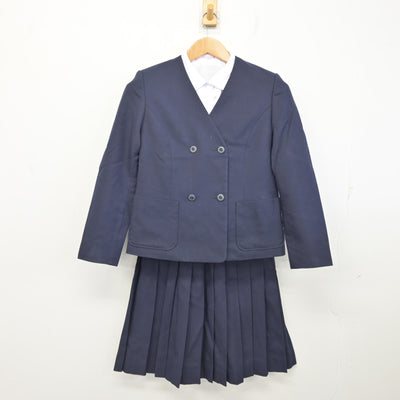 【中古】富山県 芝園中学校 女子制服 3点 (ブレザー・シャツ・スカート) sf091505