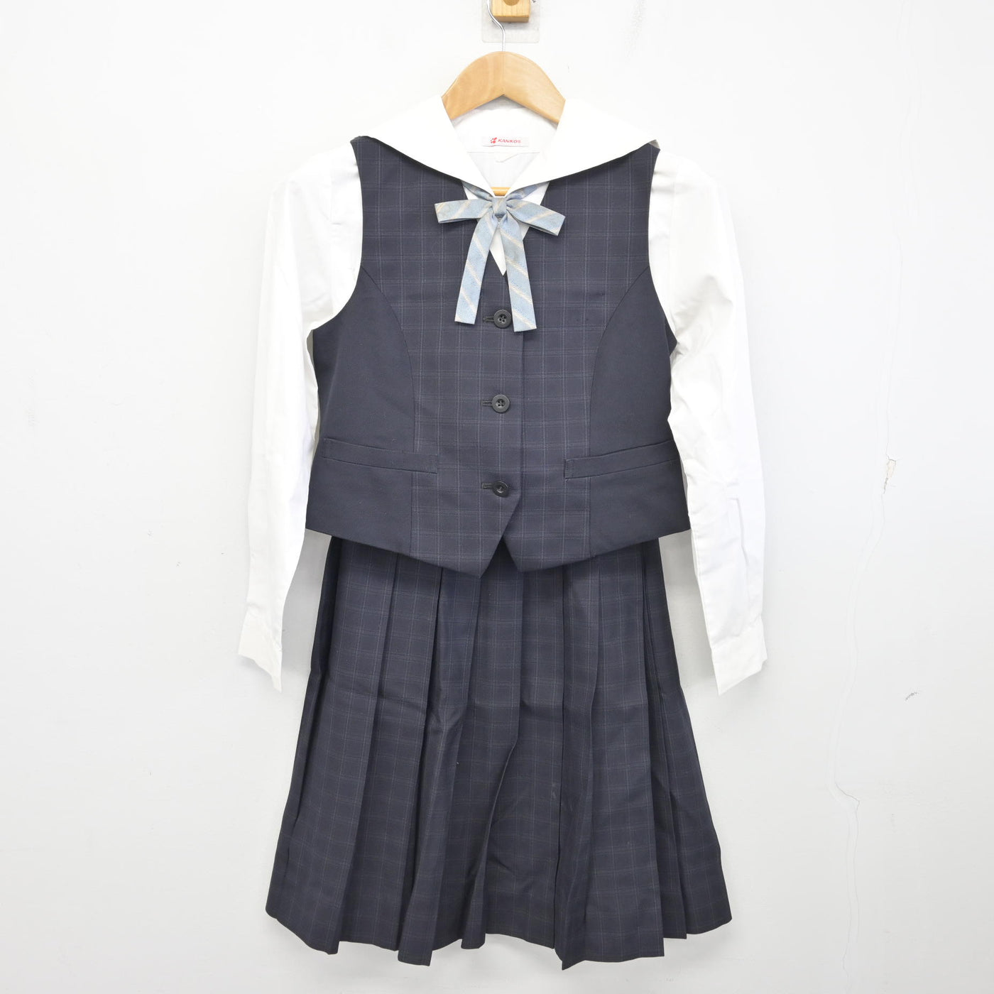 【中古】佐賀県 香楠中学校 女子制服 5点 (ブレザー・ベスト・セーラー服・スカート) sf091528