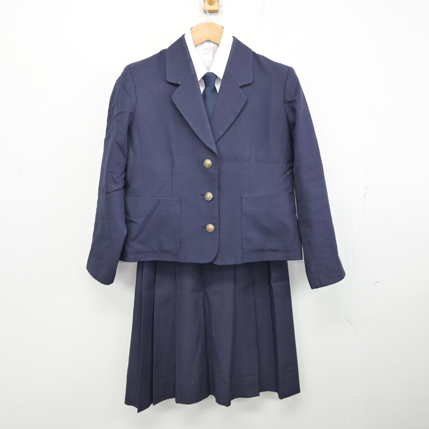 【中古】青森県 弘前実業高等学校 女子制服 5点 (ブレザー・ベスト・シャツ・スカート) sf091555