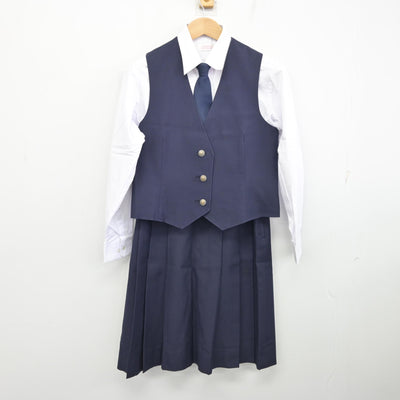 【中古】青森県 弘前実業高等学校 女子制服 5点 (ブレザー・ベスト・シャツ・スカート) sf091555