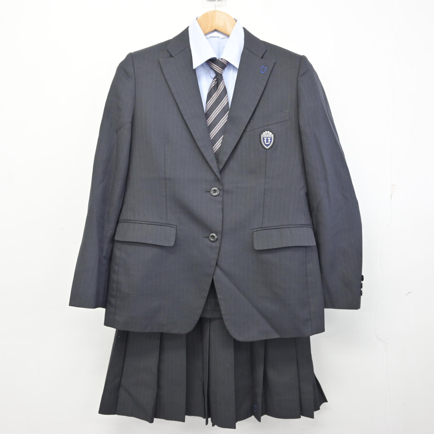 【中古】北海道 浦河高等学校 女子制服 4点 (ブレザー・シャツ・スカート) sf091587