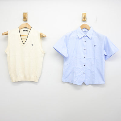 【中古】北海道 浦河高等学校 女子制服 2点 (ニットベスト・シャツ) sf091588