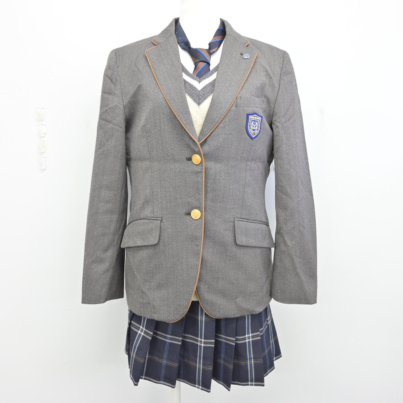 【中古】東京都 品川翔英中学校高等学校 女子制服 5点 (ブレザー・ニット・スカート) sf091594