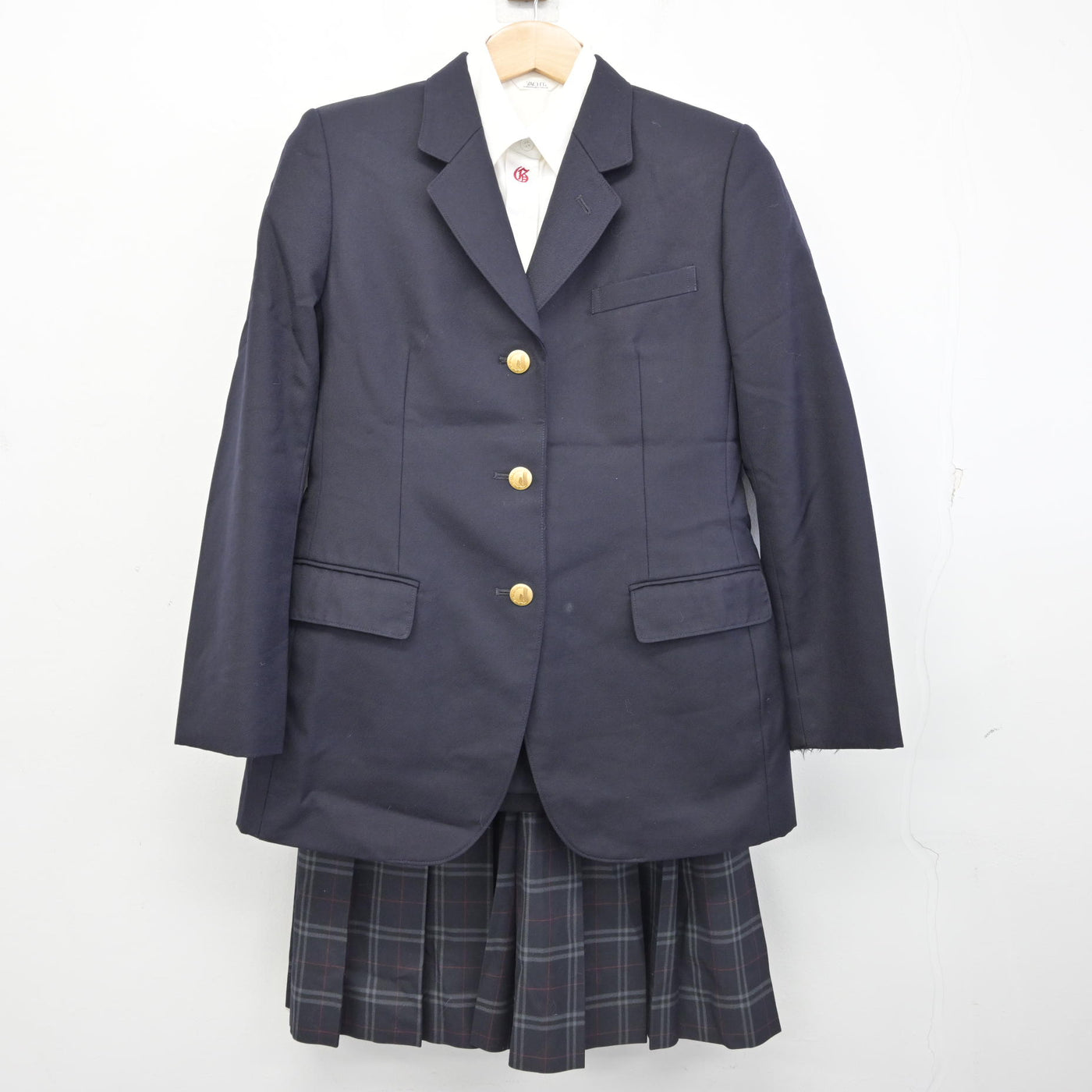【中古】福島県 会津学鳳中学校 女子制服 3点 (ブレザー・シャツ・スカート) sf091601