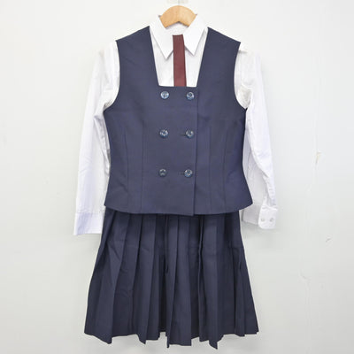 【中古】鳥取県 鳥取商業高等学校 女子制服 5点 (ブレザー・ベスト・シャツ・スカート) sf091608