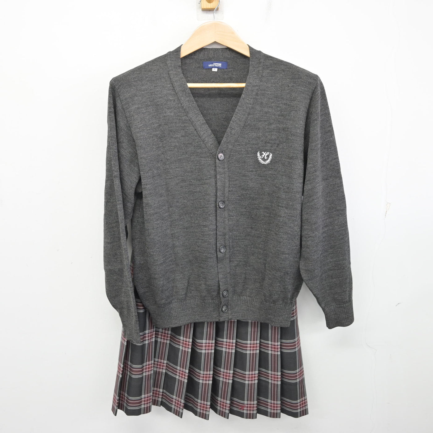 【中古】埼玉県 日高高等学校 女子制服 5点 (ブレザー・ニット・スカート) sf091635