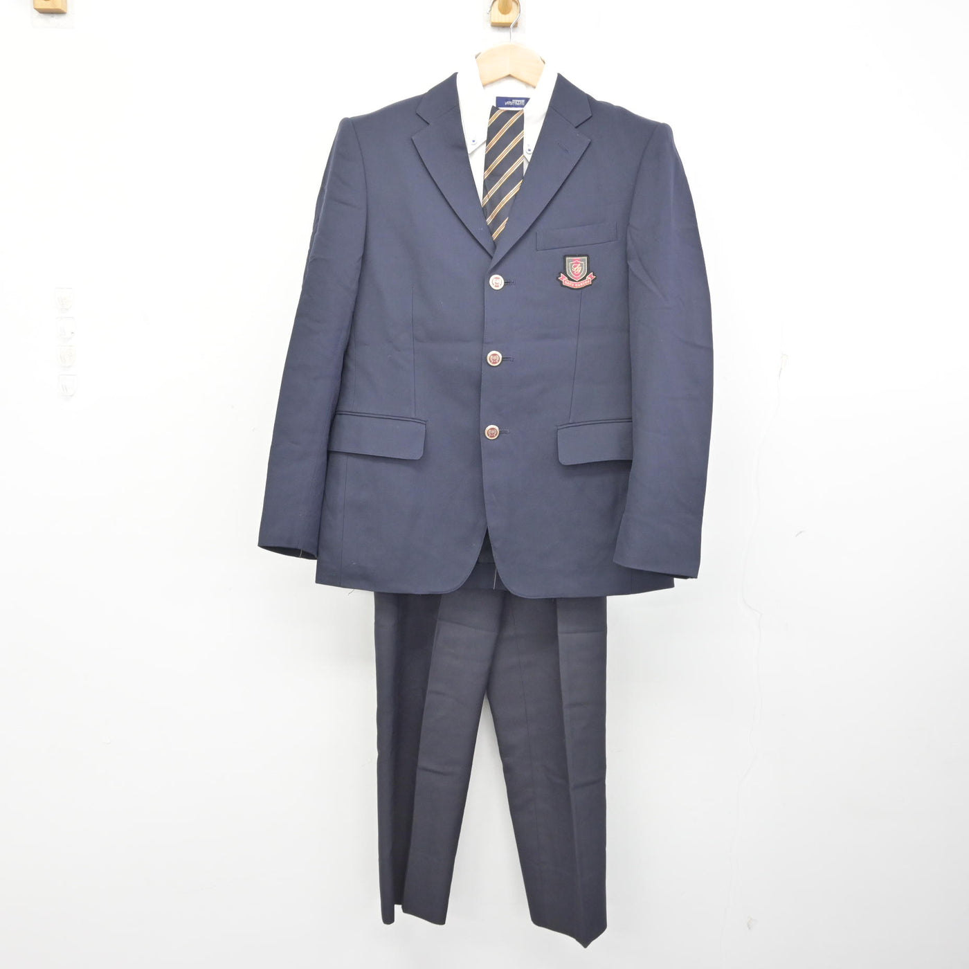 【中古】佐賀県 佐賀学園高等学校 男子制服 5点 (ブレザー・シャツ・ズボン) sf091666